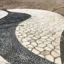 儋州 黄金麻冰裂纹地铺石工地铺装案例