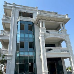 儋州 白麻花岗岩别墅外墙干挂效果展示