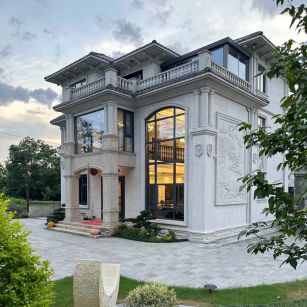 儋州 白麻花岗岩私人别墅干挂石材豪华定制