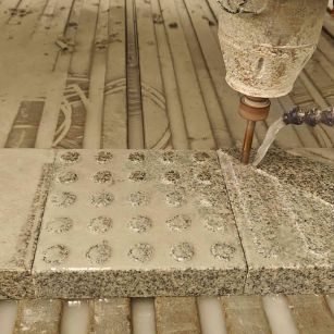 儋州 芝麻白花岗岩石材盲人石、盲道石、盲点石