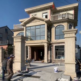 儋州 黄金麻花岗岩荔枝面别墅外墙干挂私家专属