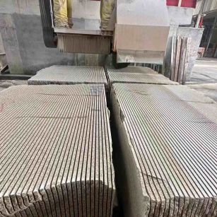 儋州 车间生产日常，黄金麻白麻花岗岩