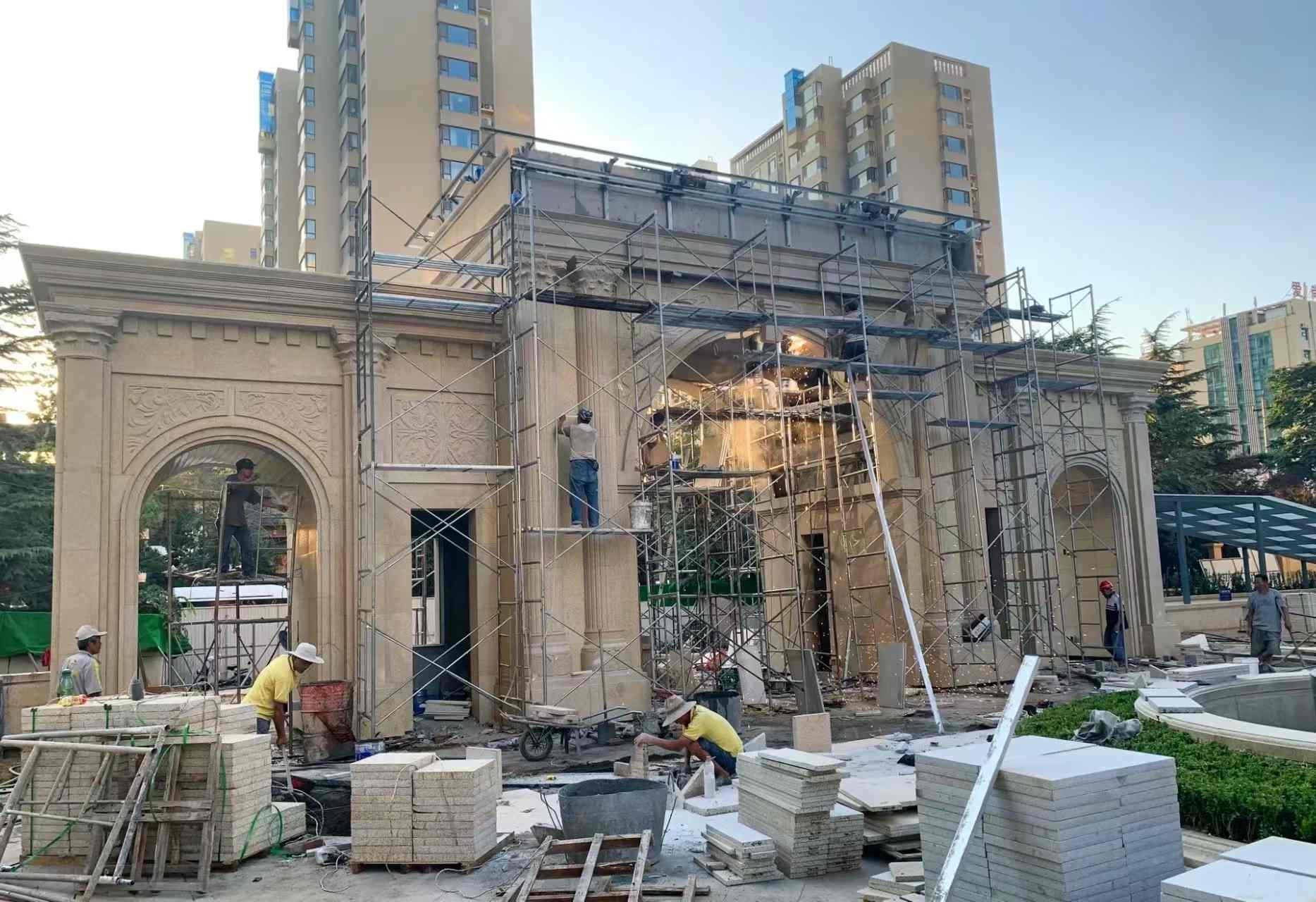 儋州 黄金麻荔枝面花岗岩小区门楼外墙干挂