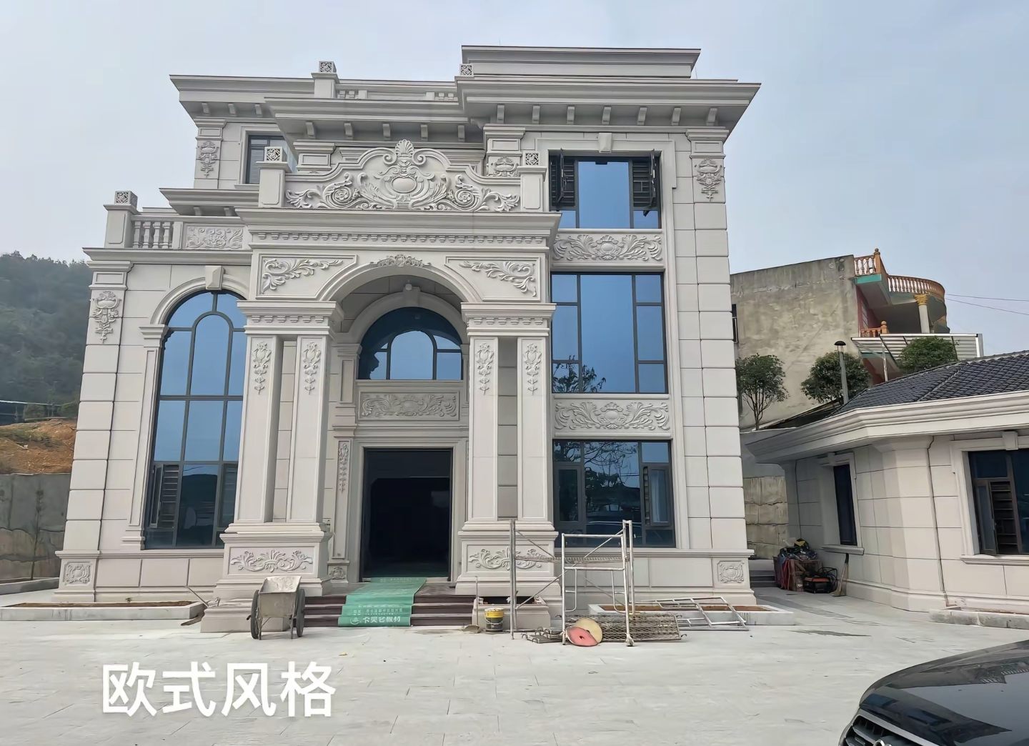 儋州 白麻花岗岩别墅外墙干挂