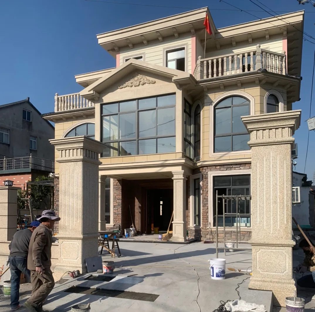 儋州 黄金麻花岗岩荔枝面别墅外墙干挂私家专属