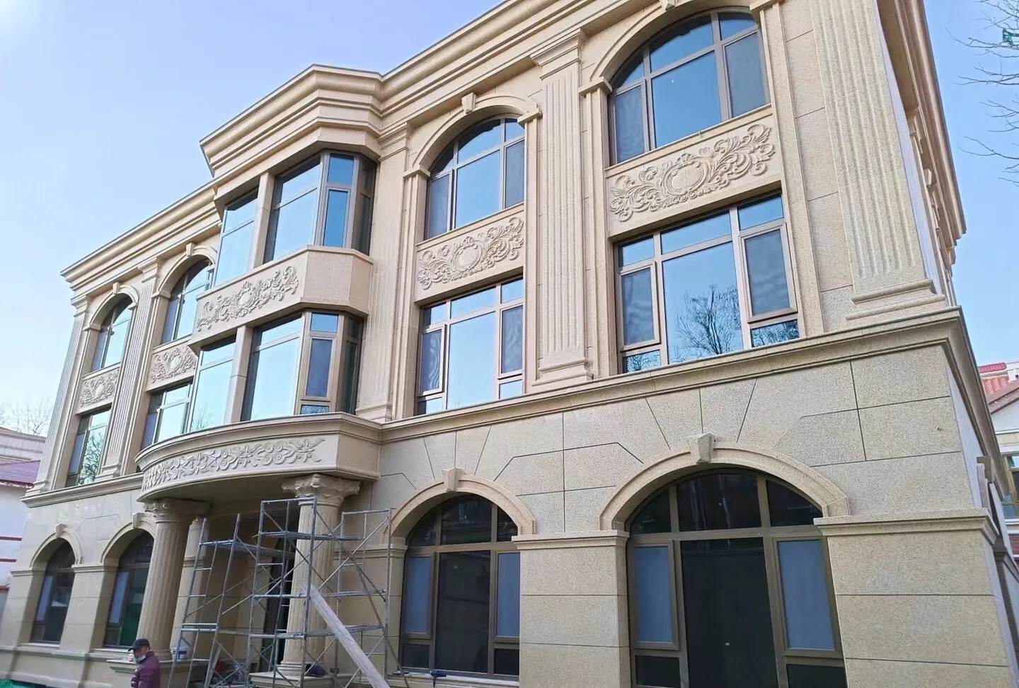 儋州 黄金麻花岗岩别墅外墙干挂